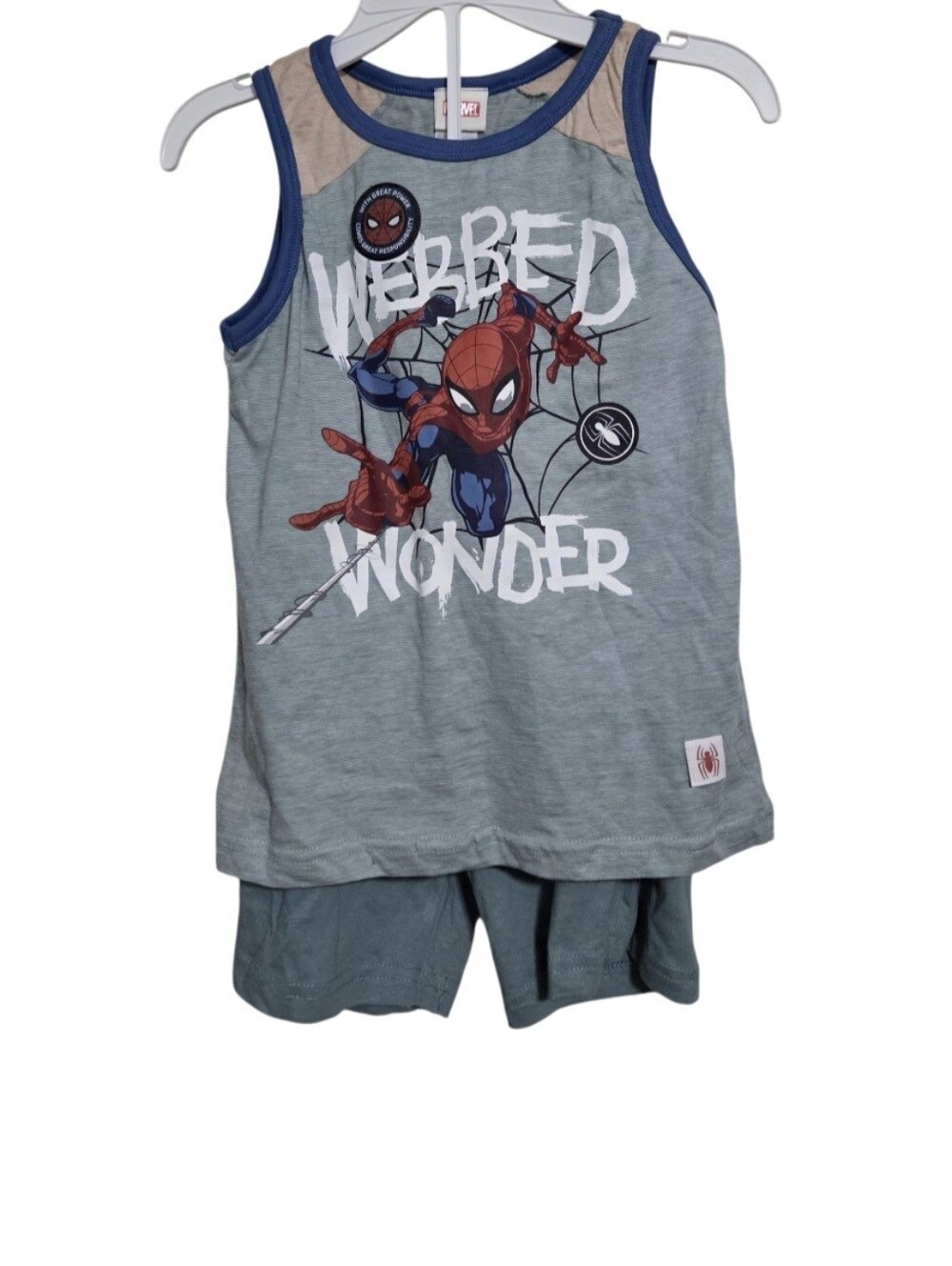 Marvel Spider-Man Blue & Gray Tank Top Set